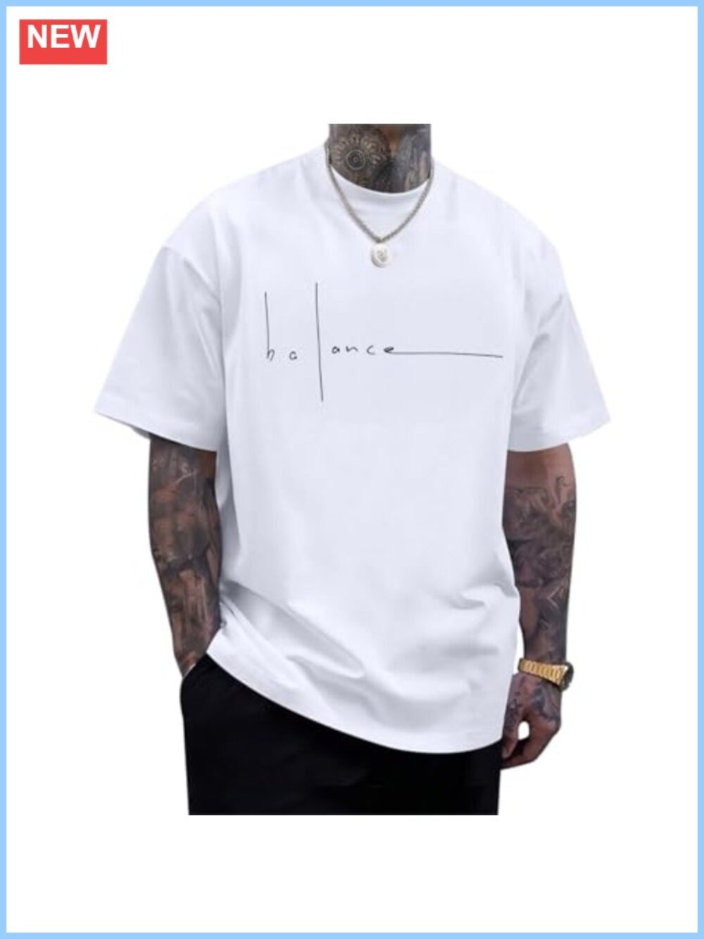 Letter Print Oversized Men's Graphic T-Shirt Cotton Blend Streetwear Tee